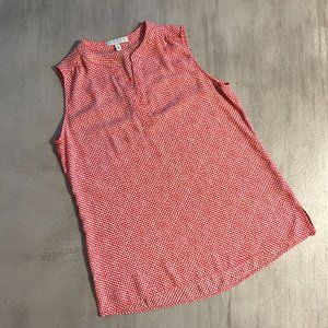 Chaus | Red & White Sleeveless Blouse | Small